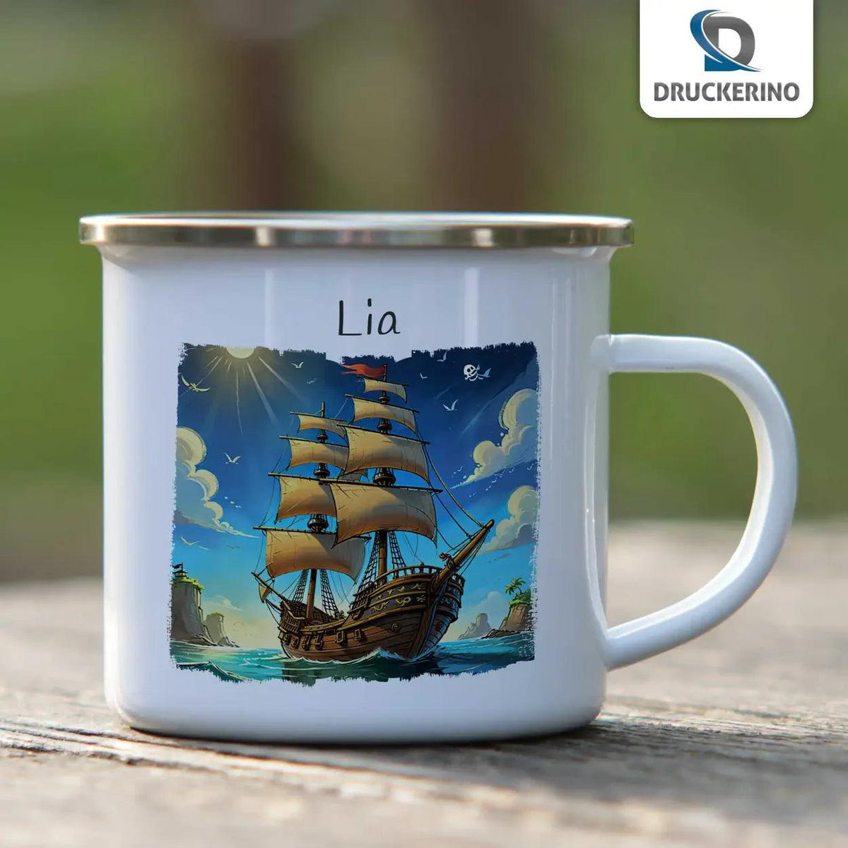 Emaille Tasse Kleine Seefahrer - Druckerino