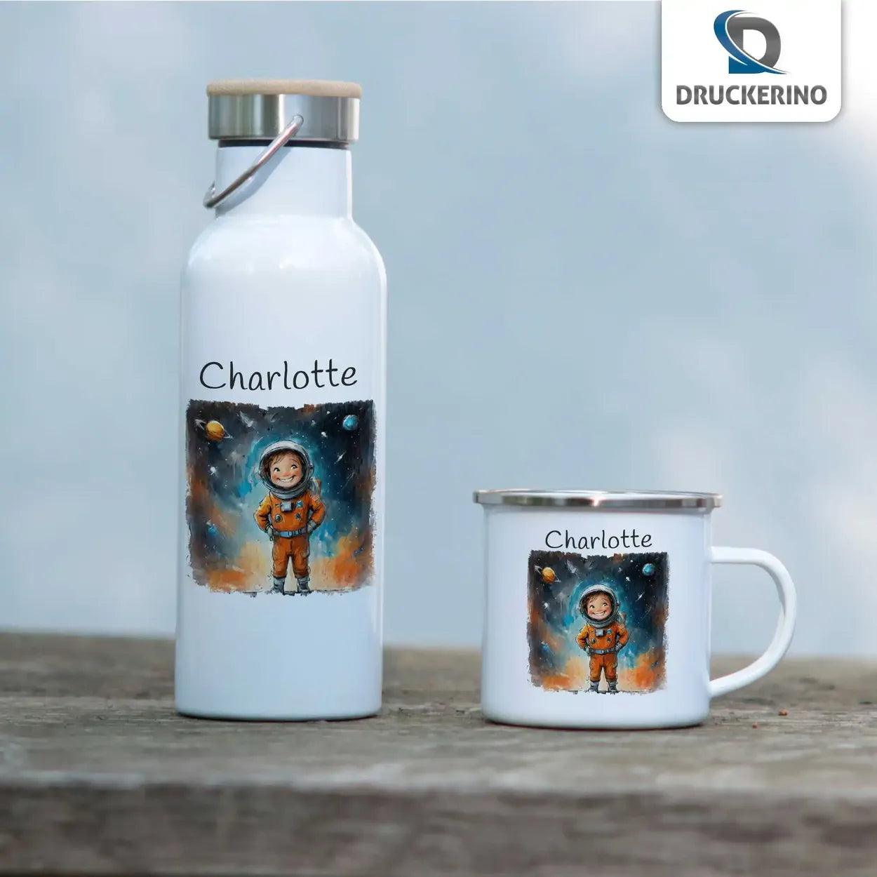 Emaille Tasse Kosmos-Kapitän - Druckerino