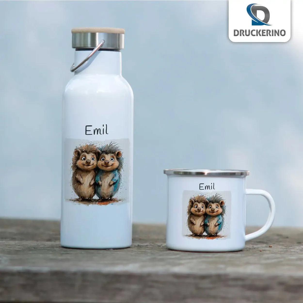 Emaille Tasse Kuschel-Igel - Druckerino
