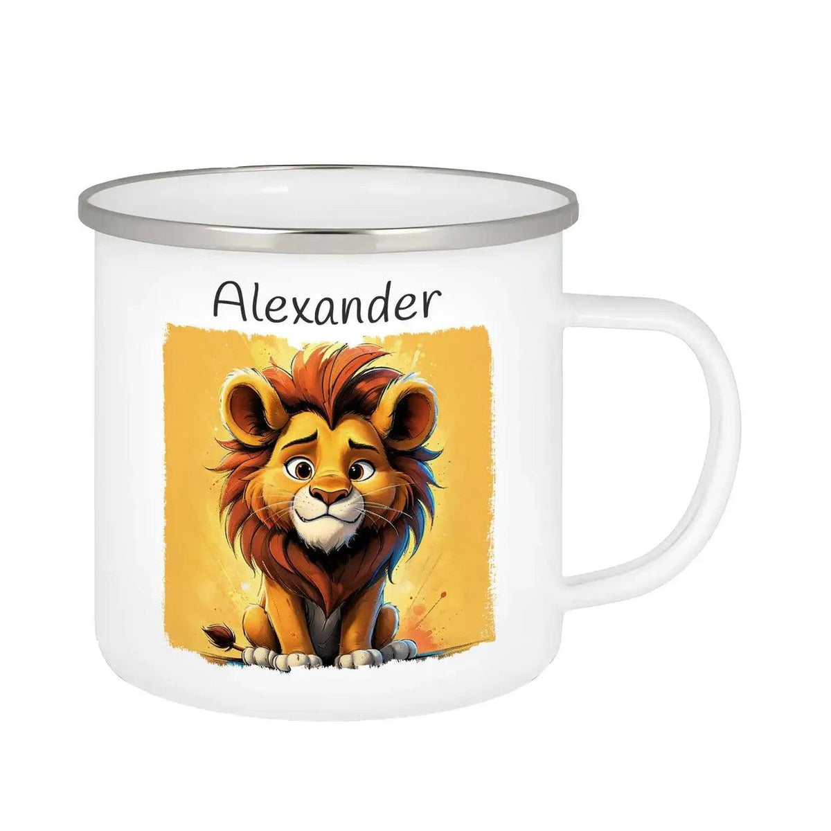 Emaille Tasse Löwenfreund - Druckerino