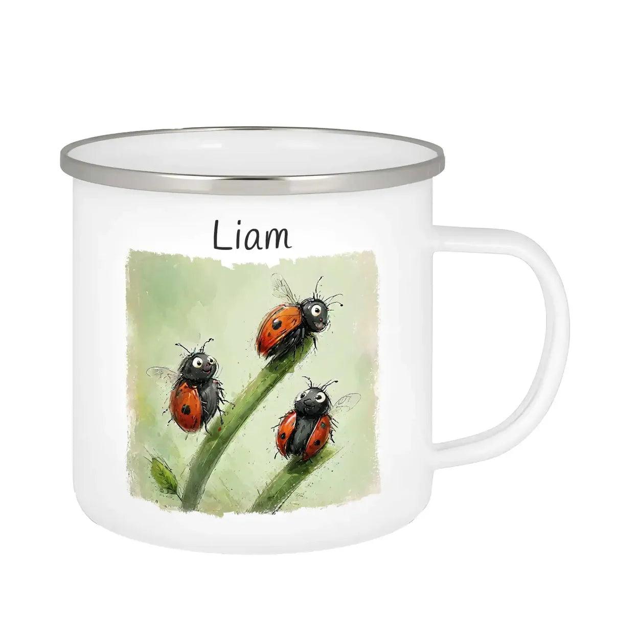 Emaille Tasse Marienkäfer-Zauber - Druckerino