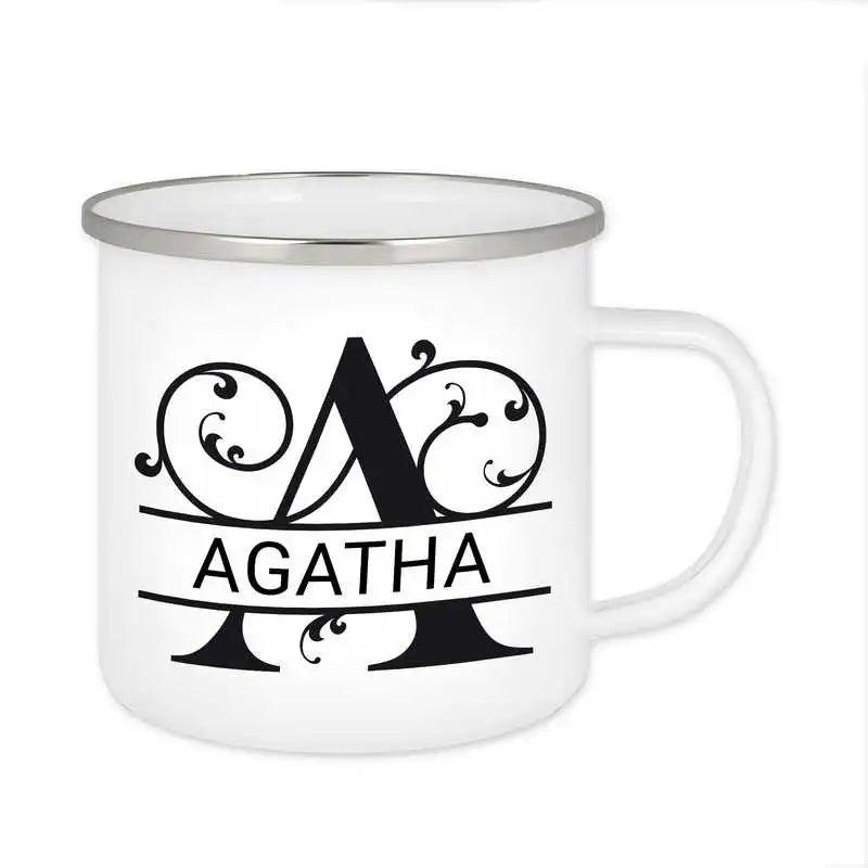 Emaille Tasse mit Namen | Motiv 1 | Agatha - Druckerino