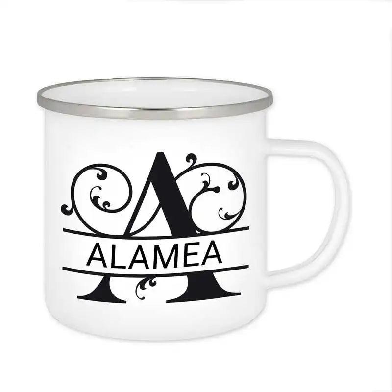 Emaille Tasse mit Namen | Motiv 1 | Alamea - Druckerino