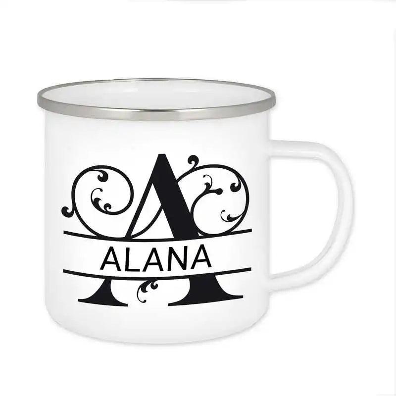 Emaille Tasse mit Namen | Motiv 1 | Alana - Druckerino