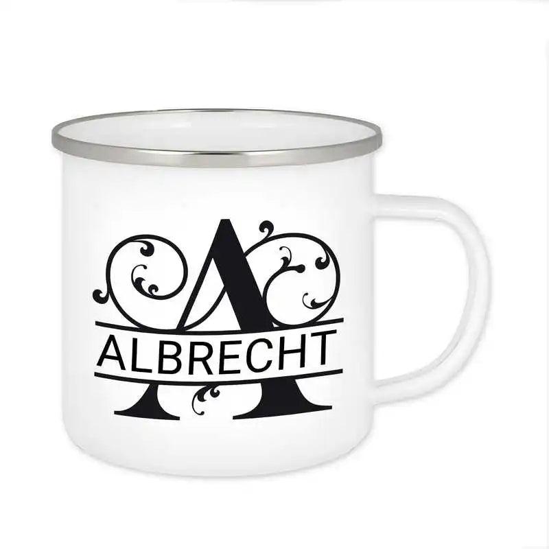 Emaille Tasse mit Namen | Motiv 1 | Albrecht - Druckerino