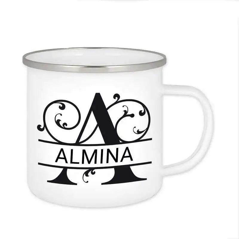 Emaille Tasse mit Namen | Motiv 1 | Almina - Druckerino
