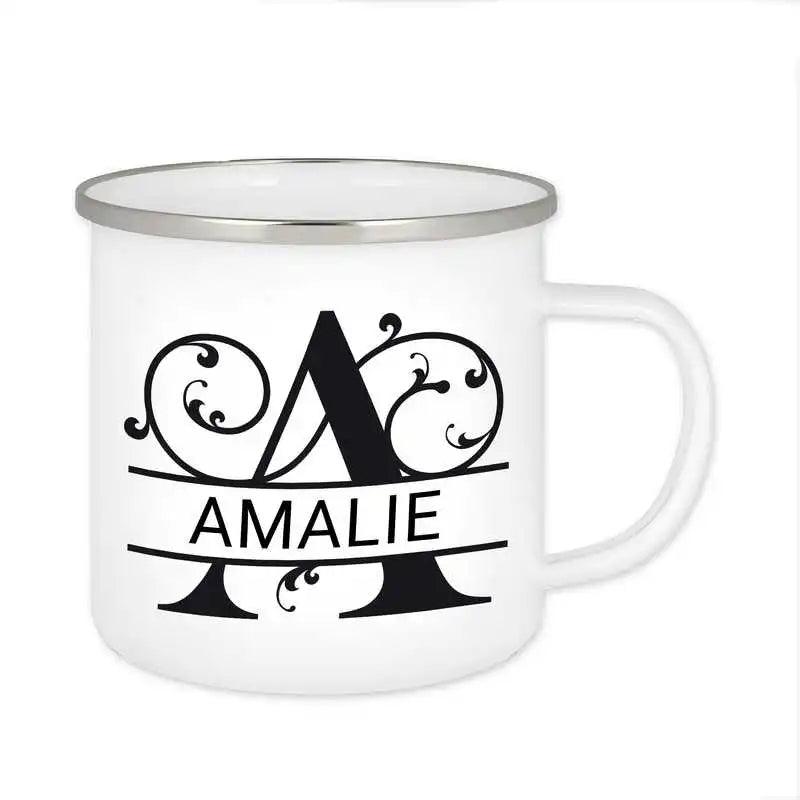 Emaille Tasse mit Namen | Motiv 1 | Amalie - Druckerino