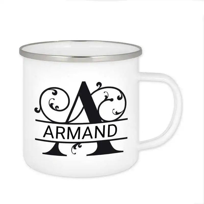Emaille Tasse mit Namen | Motiv 1 | Armand - Druckerino