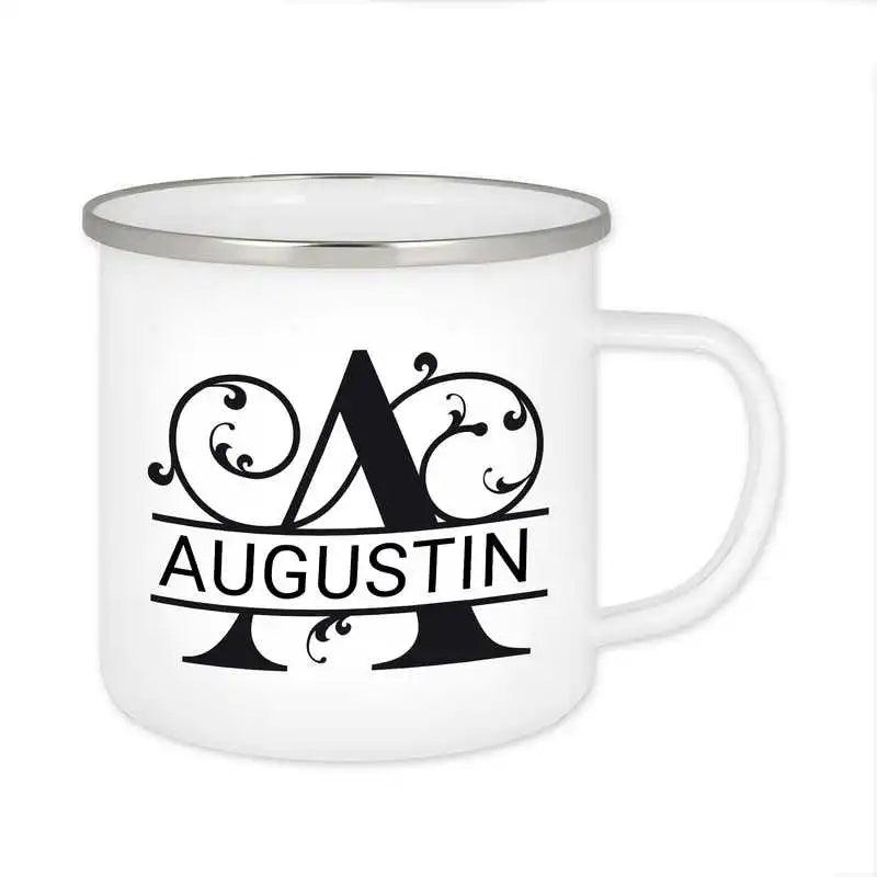 Emaille Tasse mit Namen | Motiv 1 | Augustin - Druckerino