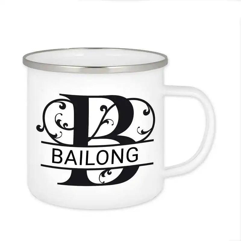 Emaille Tasse mit Namen | Motiv 1 | Bailong - Druckerino