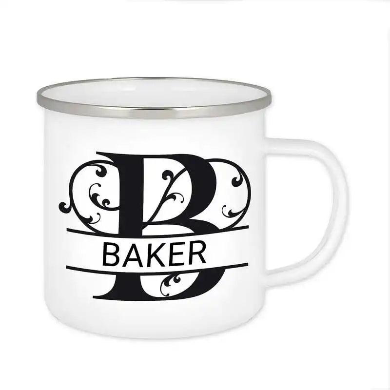 Emaille Tasse mit Namen | Motiv 1 | Baker - Druckerino