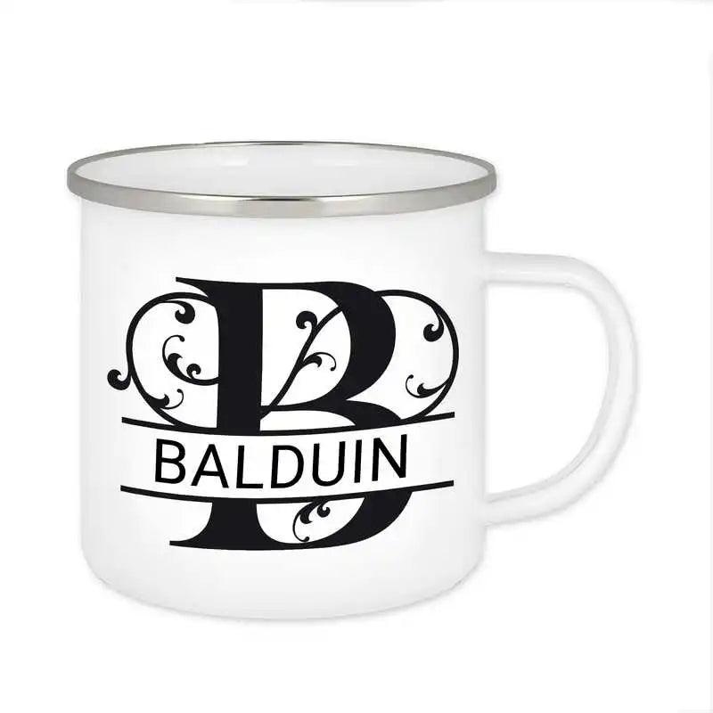 Emaille Tasse mit Namen | Motiv 1 | Balduin - Druckerino
