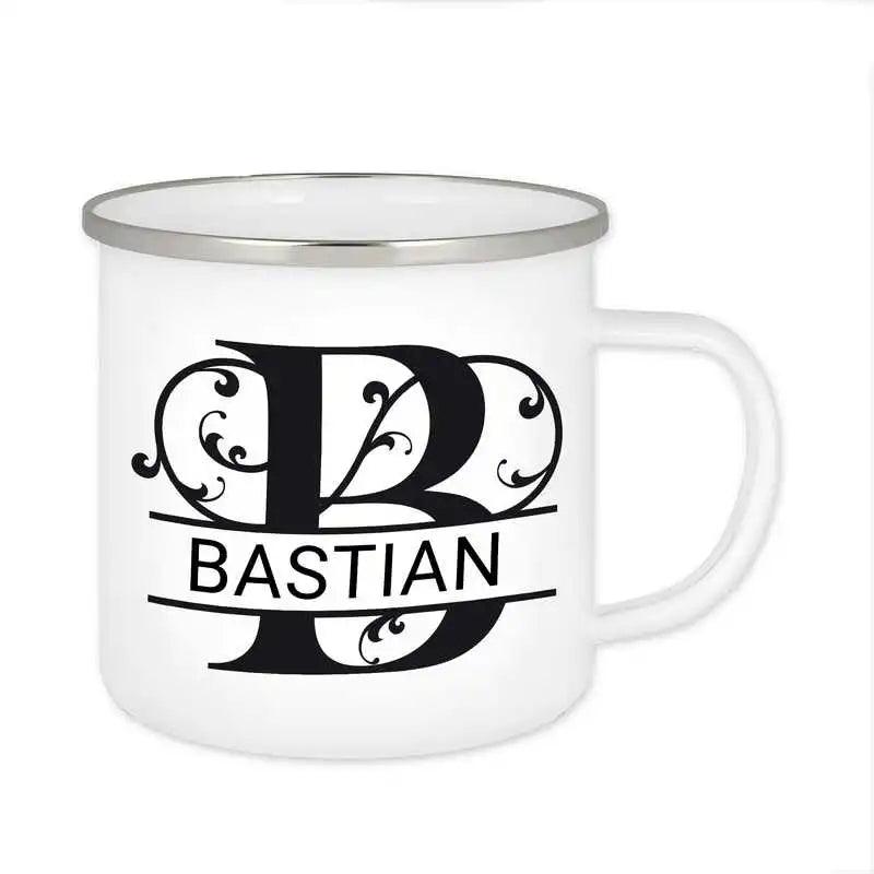Emaille Tasse mit Namen | Motiv 1 | Bastian - Druckerino