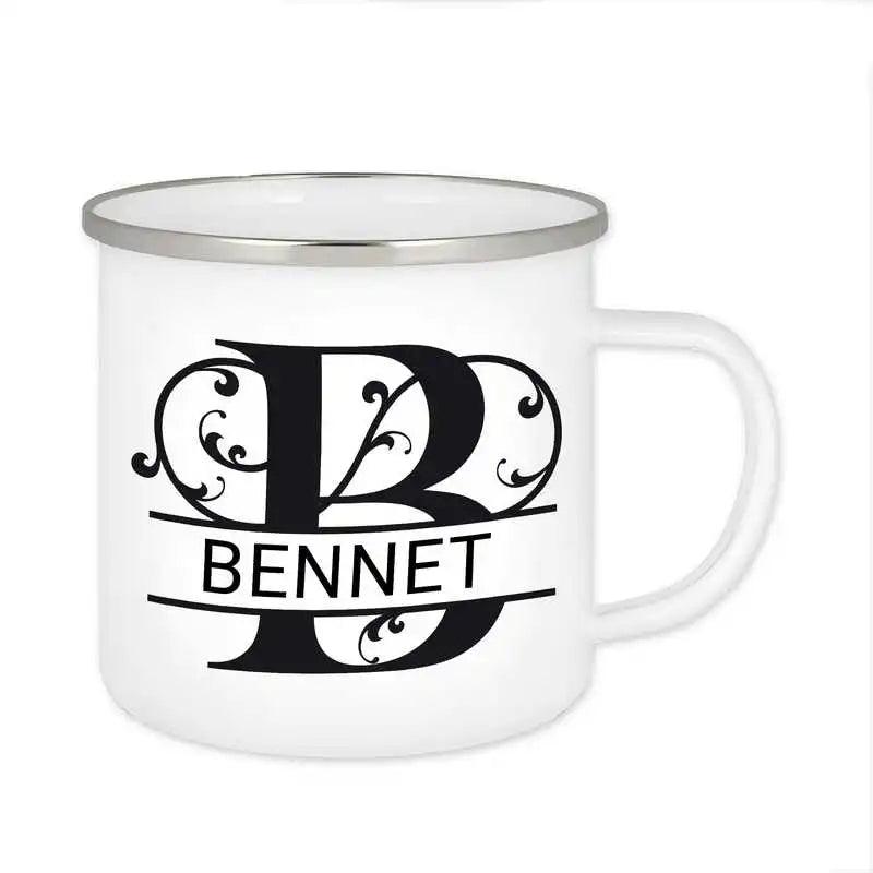 Emaille Tasse mit Namen | Motiv 1 | Bennet - Druckerino