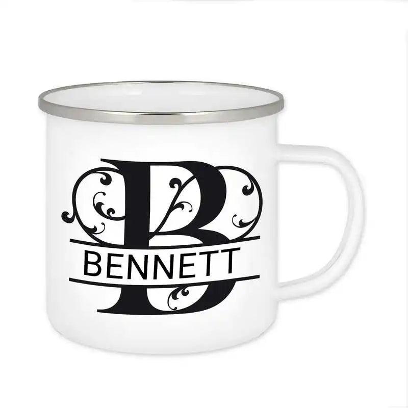 Emaille Tasse mit Namen | Motiv 1 | Bennett - Druckerino