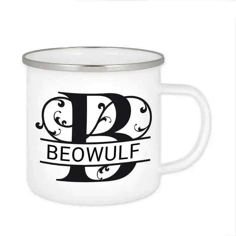 Emaille Tasse mit Namen | Motiv 1 | Beowulf - Druckerino
