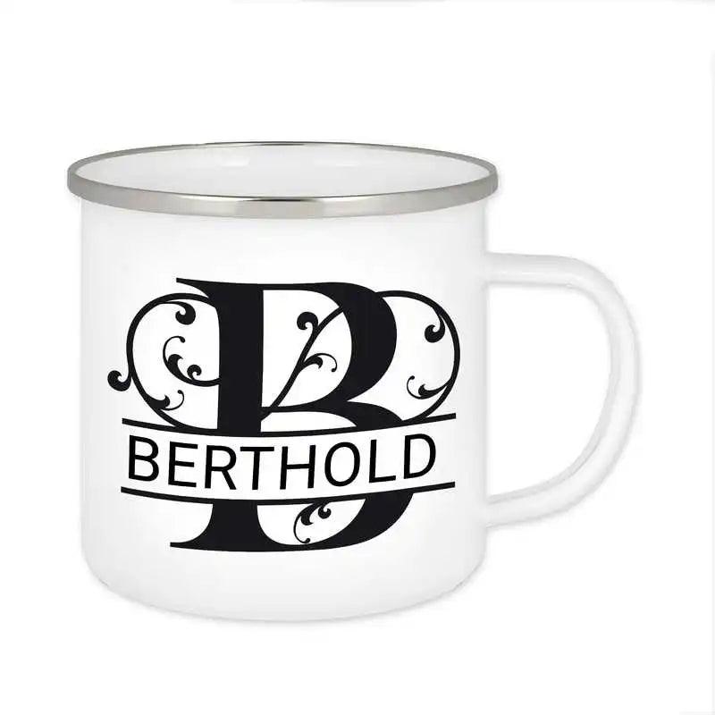Emaille Tasse mit Namen | Motiv 1 | Berthold - Druckerino
