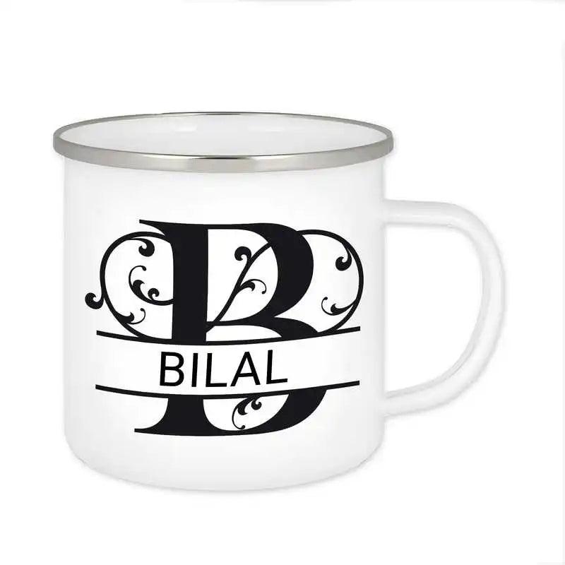 Emaille Tasse mit Namen | Motiv 1 | Bilal - Druckerino