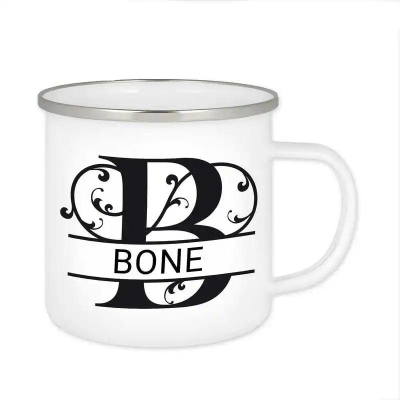 Emaille Tasse mit Namen | Motiv 1 | Bone - Druckerino
