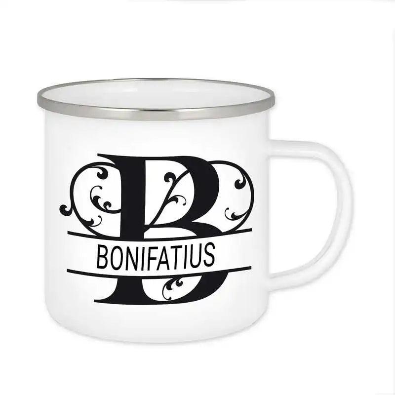 Emaille Tasse mit Namen | Motiv 1 | Bonifatius - Druckerino