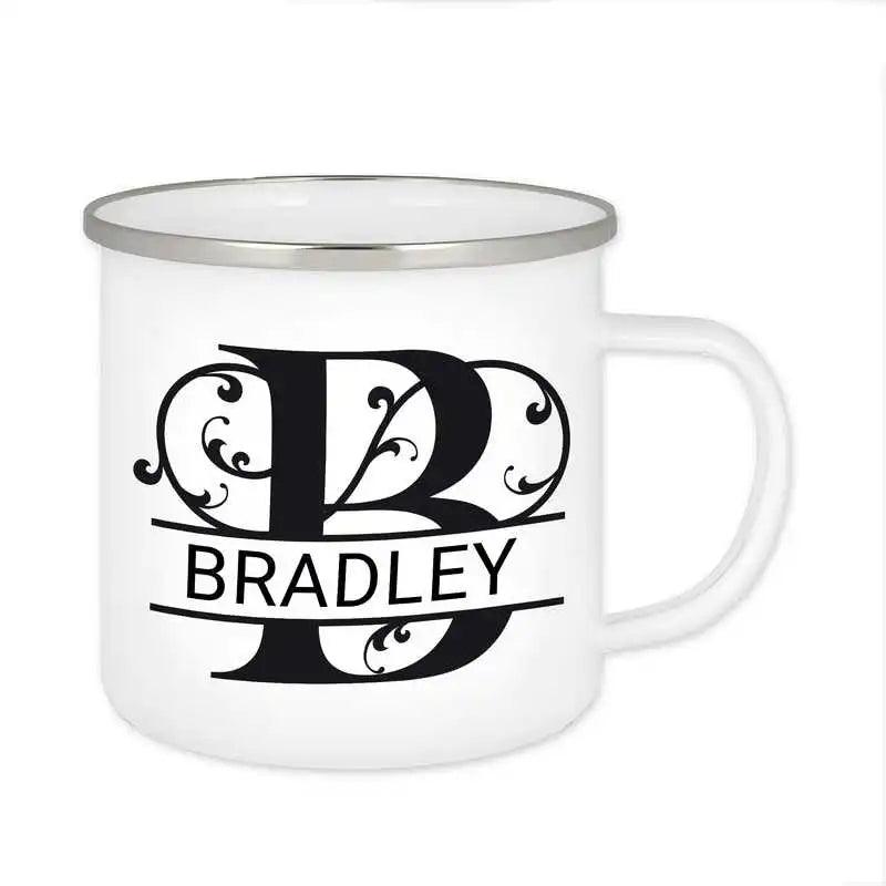 Emaille Tasse mit Namen | Motiv 1 | Bradley - Druckerino
