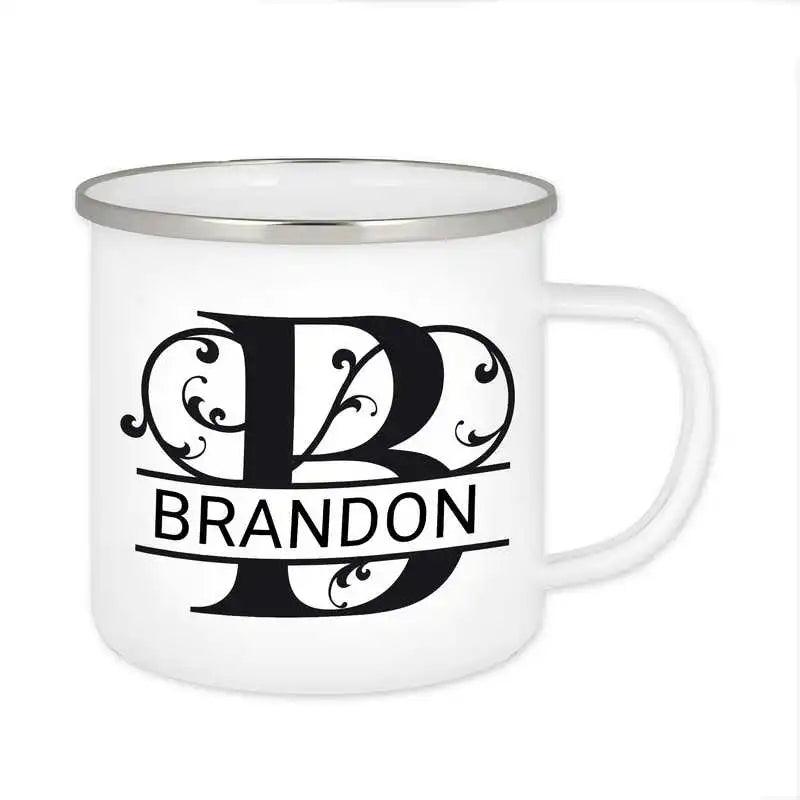 Emaille Tasse mit Namen | Motiv 1 | Brandon - Druckerino