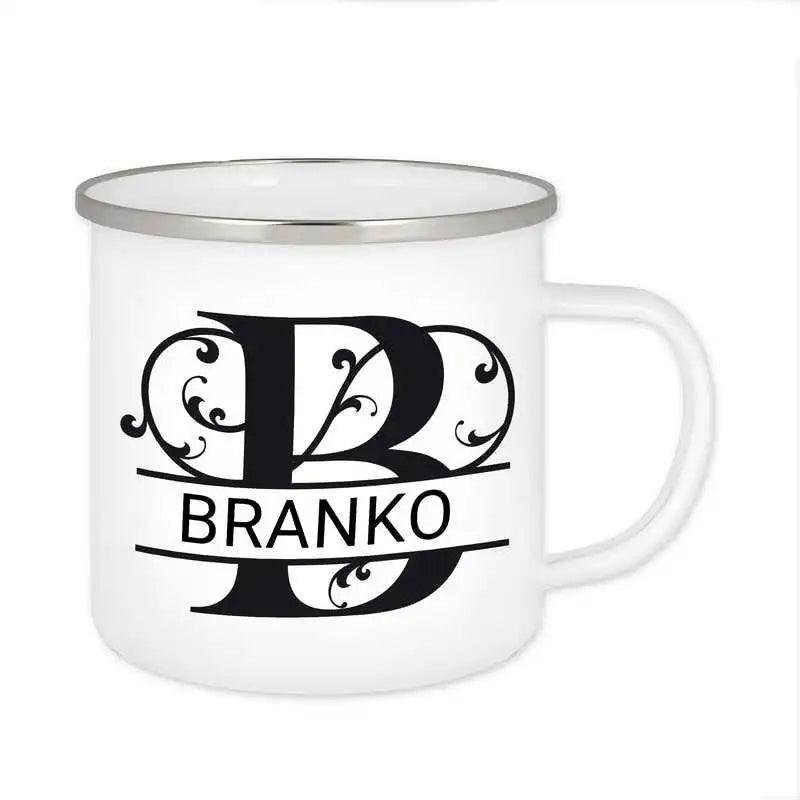 Emaille Tasse mit Namen | Motiv 1 | Branko - Druckerino