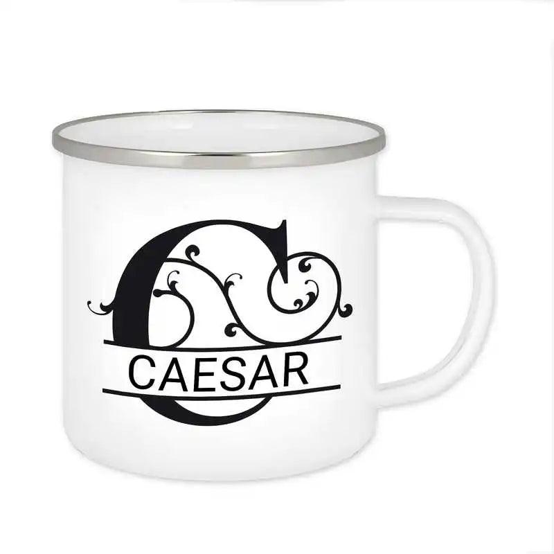 Emaille Tasse mit Namen | Motiv 1 | Caesar - Druckerino