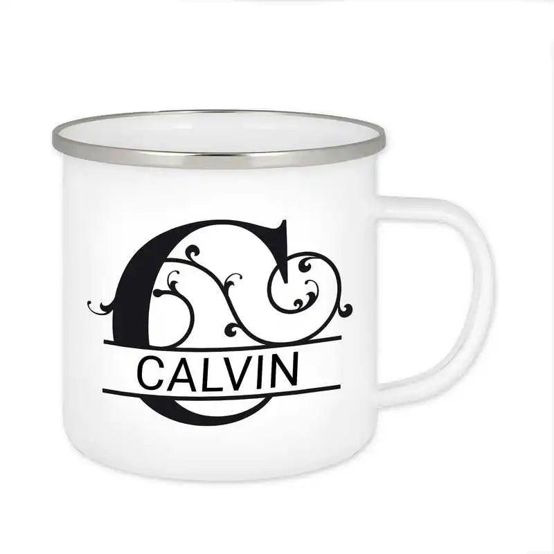 Emaille Tasse mit Namen | Motiv 1 | Calvin - Druckerino