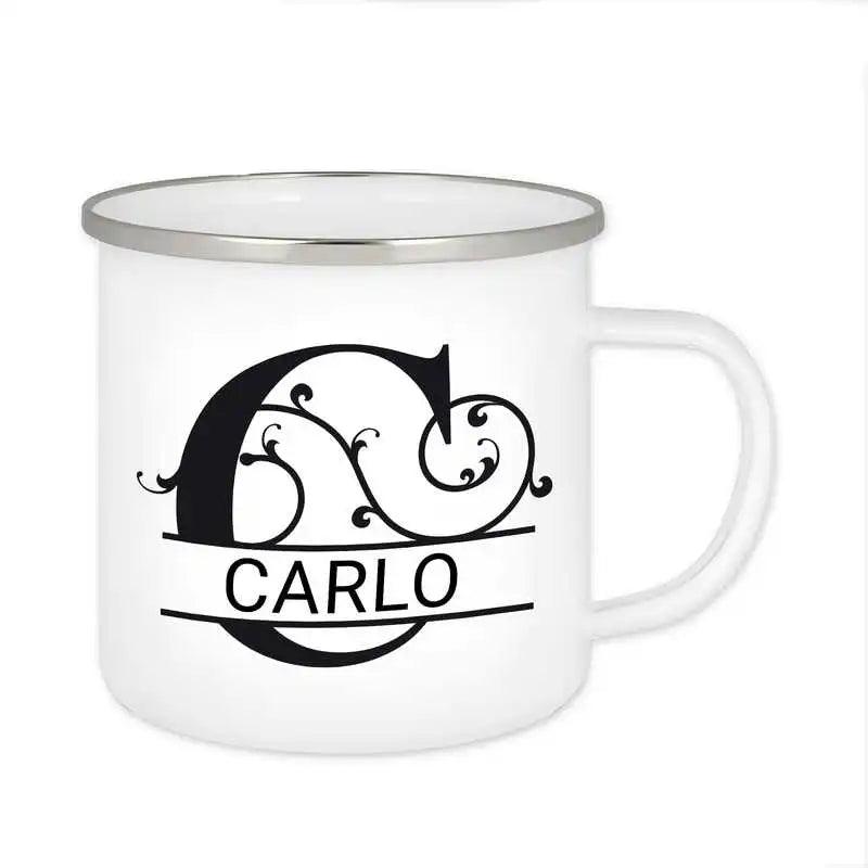 Emaille Tasse mit Namen | Motiv 1 | Carlo - Druckerino