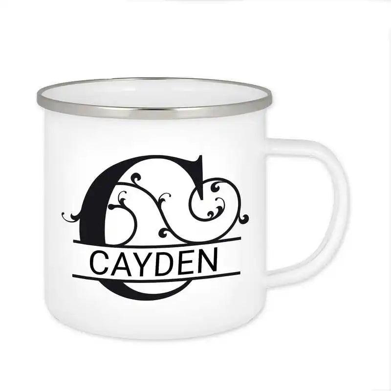 Emaille Tasse mit Namen | Motiv 1 | Cayden - Druckerino