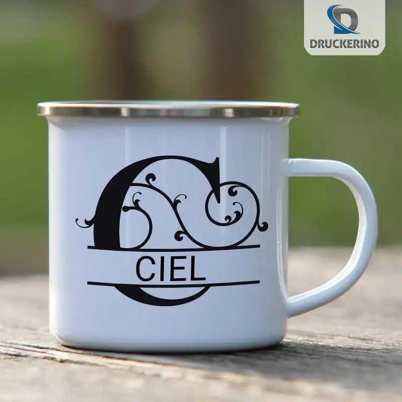 Emaille Tasse mit Namen | Motiv 1 | Ciel - Druckerino