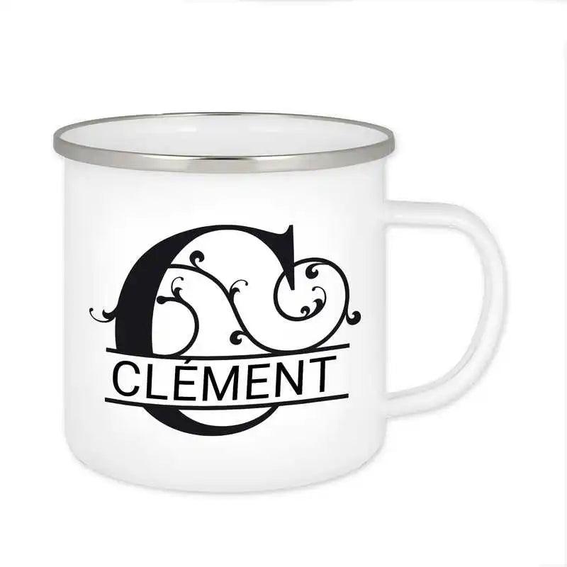 Emaille Tasse mit Namen | Motiv 1 | Clément - Druckerino