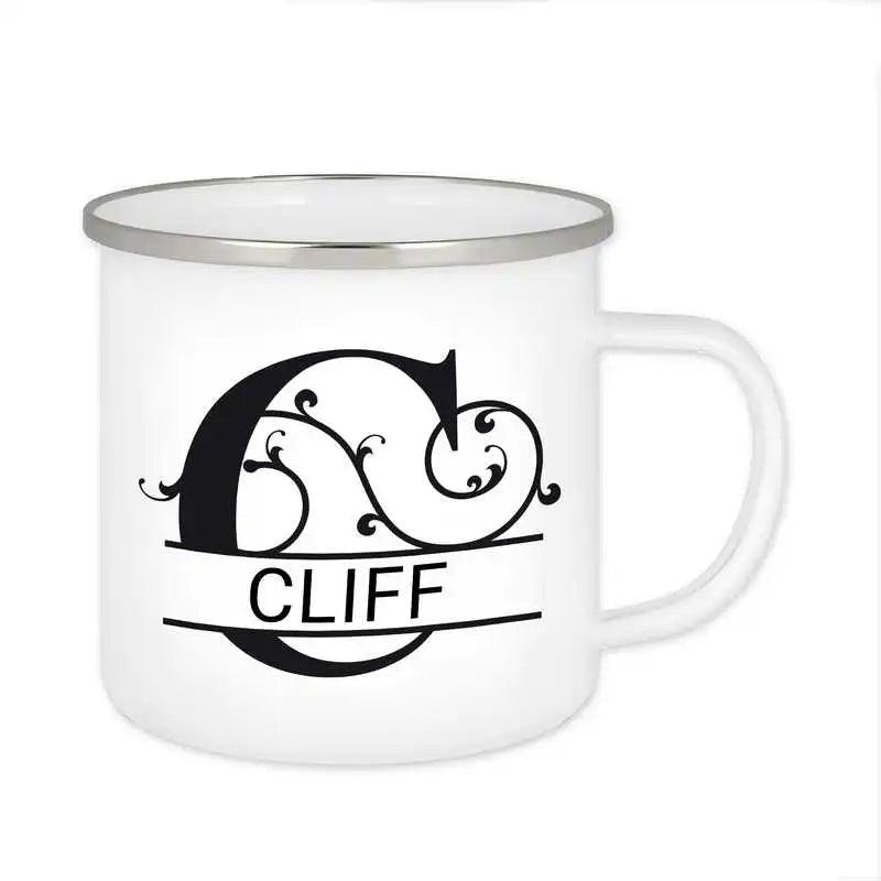 Emaille Tasse mit Namen | Motiv 1 | Cliff - Druckerino