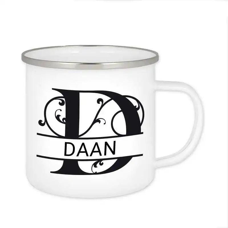 Emaille Tasse mit Namen | Motiv 1 | Daan - Druckerino