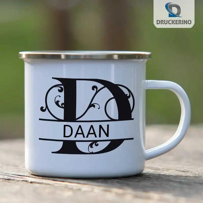 Emaille Tasse mit Namen | Motiv 1 | Daan - Druckerino