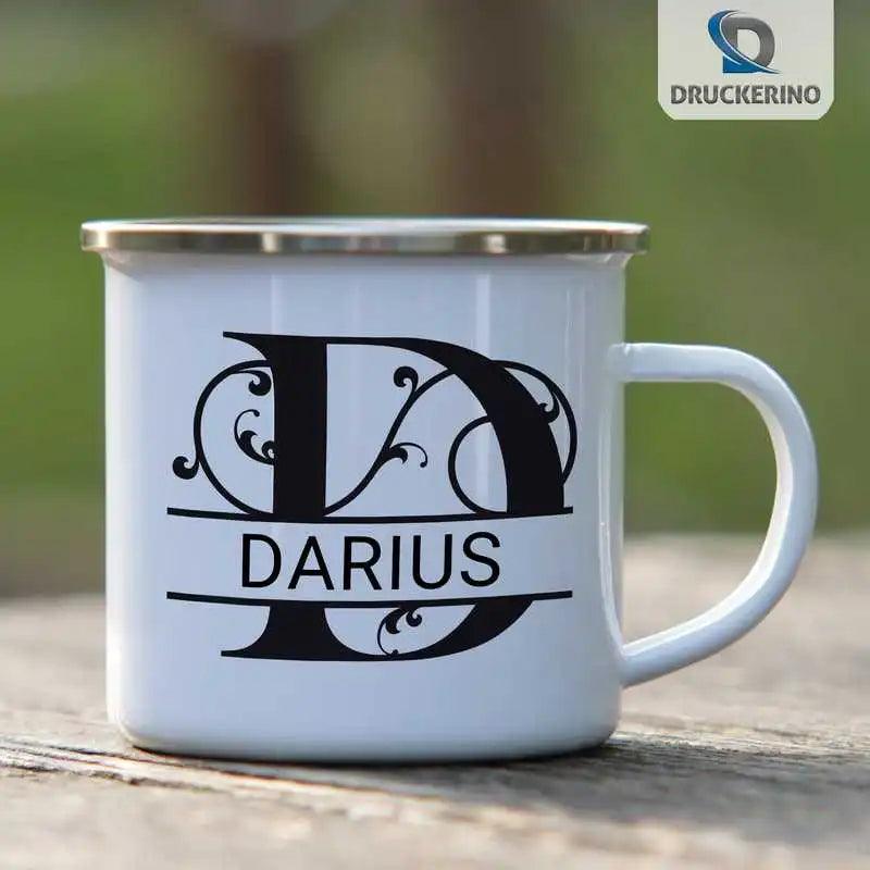 Emaille Tasse mit Namen | Motiv 1 | Darius - Druckerino
