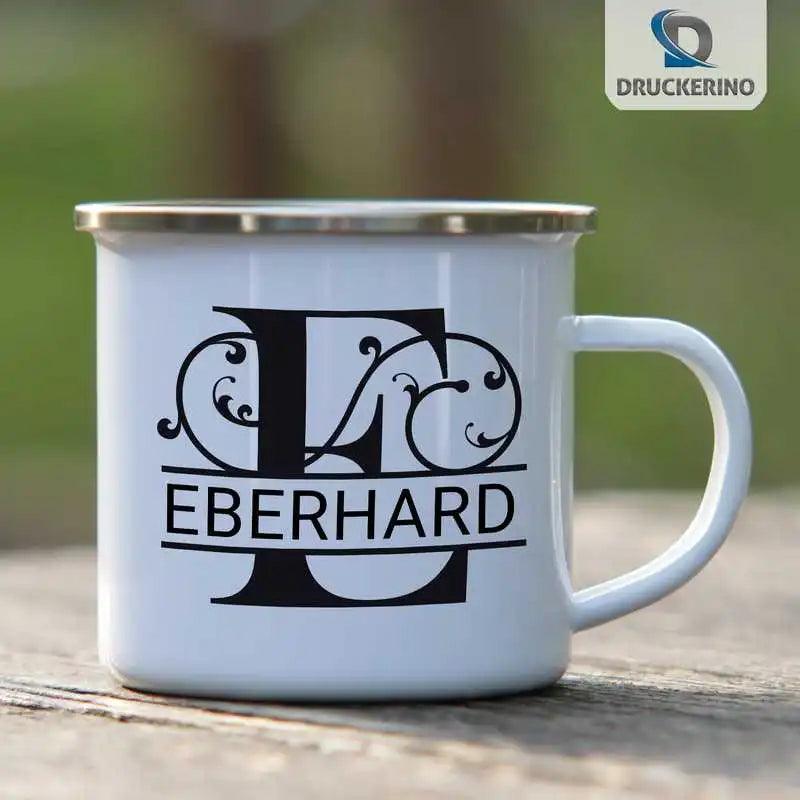 Emaille Tasse mit Namen | Motiv 1 | Eberhard - Druckerino
