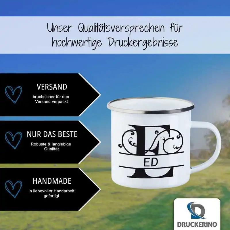 Emaille Tasse mit Namen | Motiv 1 | Ed - Druckerino