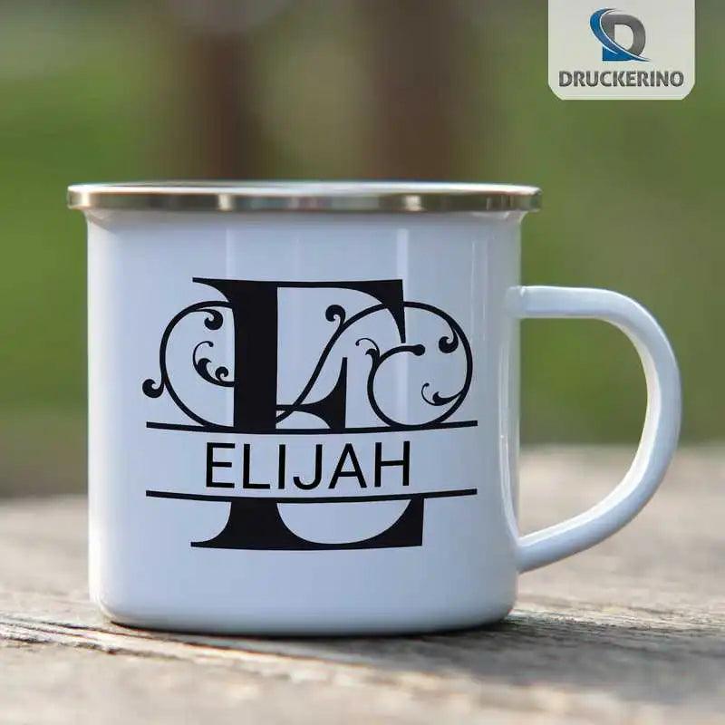 Emaille Tasse mit Namen | Motiv 1 | Elijah - Druckerino
