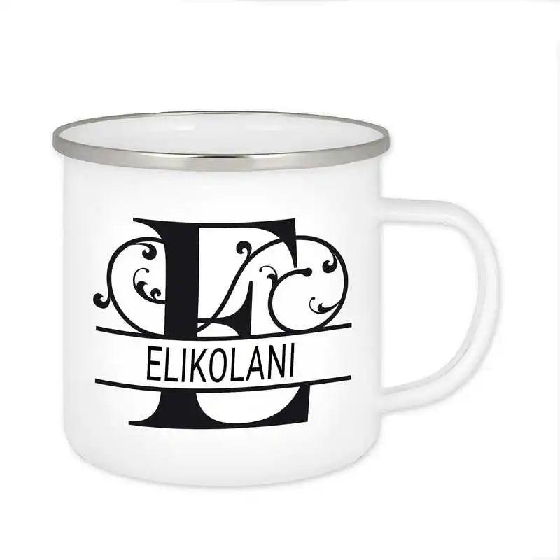 Emaille Tasse mit Namen | Motiv 1 | Elikolani - Druckerino