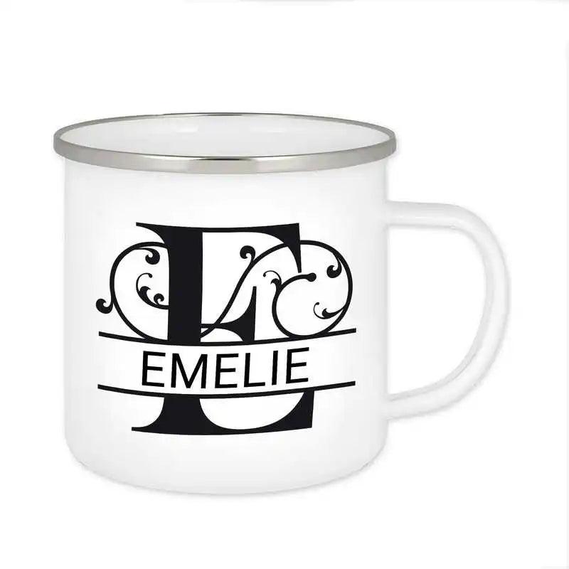 Emaille Tasse mit Namen | Motiv 1 | Emelie - Druckerino