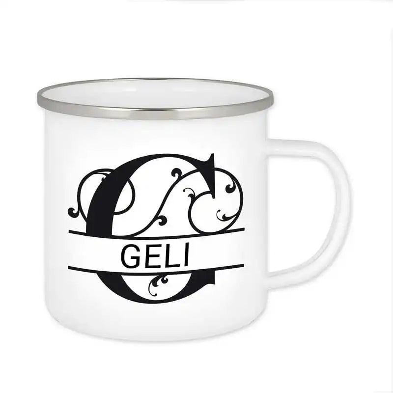 Emaille Tasse mit Namen | Motiv 1 | Geli - Druckerino