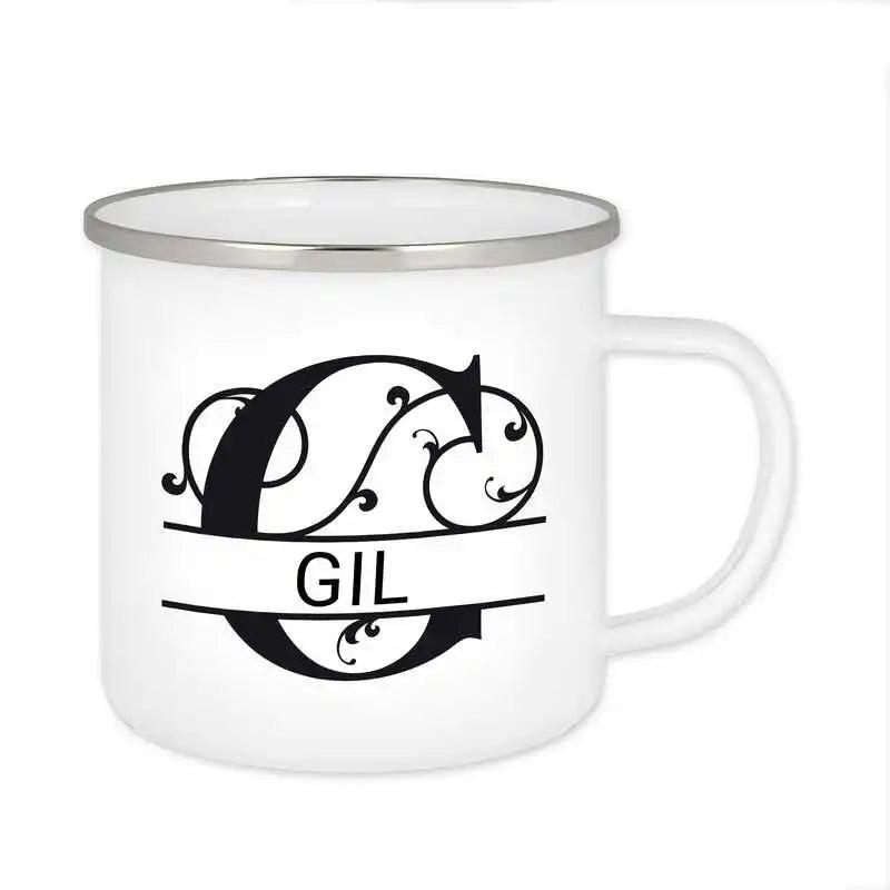 Emaille Tasse mit Namen | Motiv 1 | Gil - Druckerino