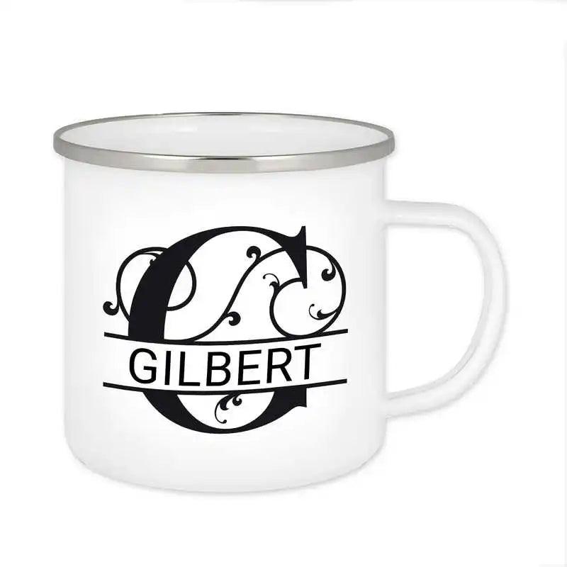 Emaille Tasse mit Namen | Motiv 1 | Gilbert - Druckerino