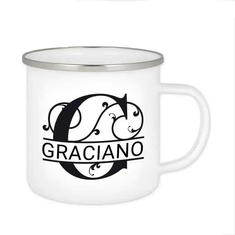 Emaille Tasse mit Namen | Motiv 1 | Graciano - Druckerino