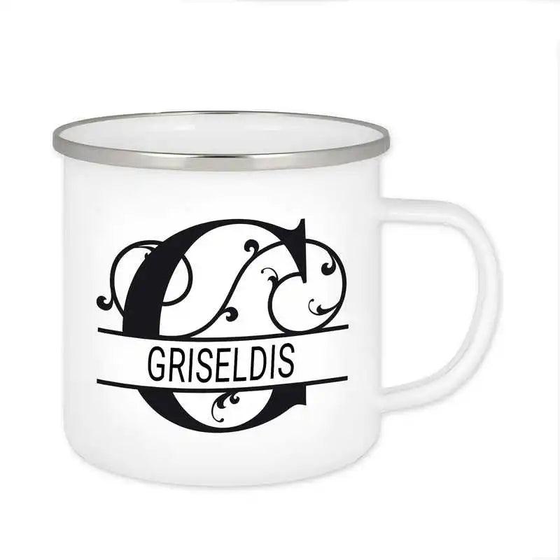Emaille Tasse mit Namen | Motiv 1 | Griseldis - Druckerino