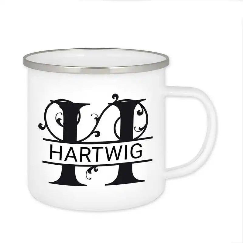 Emaille Tasse mit Namen | Motiv 1 | Hartwig - Druckerino