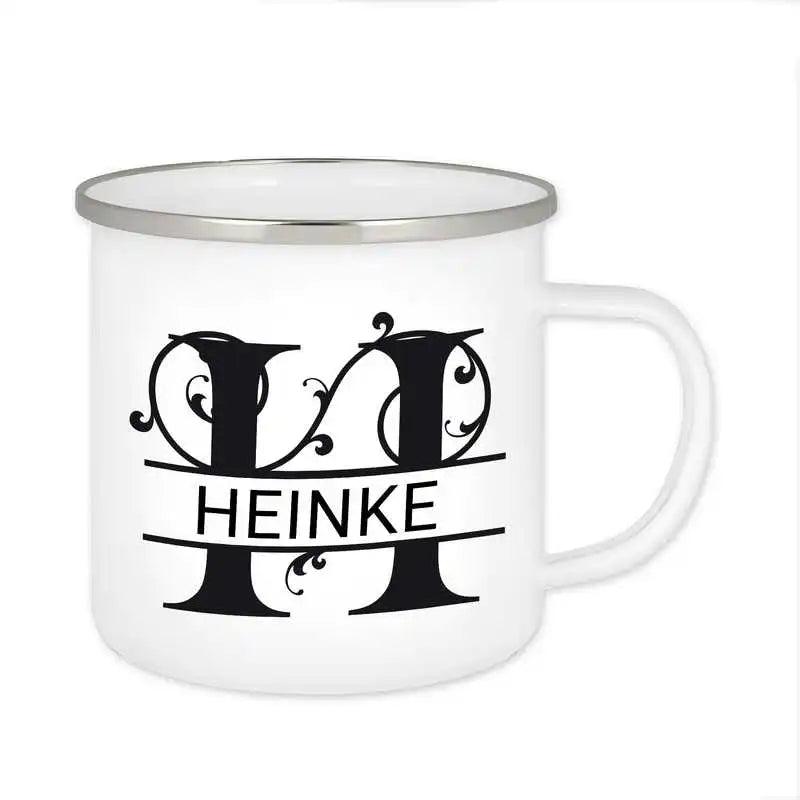 Emaille Tasse mit Namen | Motiv 1 | Heinke - Druckerino