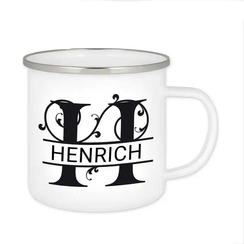 Emaille Tasse mit Namen | Motiv 1 | Henrich - Druckerino